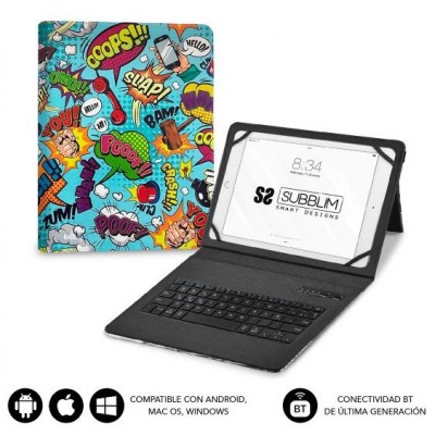 FUNDA + TECLADO TABLET KEYTAB PRO BT TRENDY COMIC SUBBLIM (Espera 4 dias)