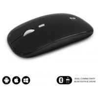 SUBBLIM Ratón Óptico Inalámbrico 2.4G y Bluetooth Dual Flat Mouse Recargable Negro (Espera 4 dias)