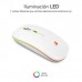 RAT&Oacute;N &Oacute;PTICO INAL&Aacute;MBRICO 2.4G Y BT RGB LED DUAL FLAT MOUSE WHITE (Espera 4 dias)
