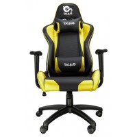 Talius silla Gecko V2 gaming negra/amarilla, brazos fijos, butterfly, base nylon, ruedas nylon, gas