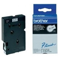 BROTHER Cinta laminada blanco/negro 12mm