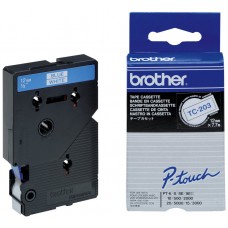 BROTHER Cinta laminada blanco/azul 12mm
