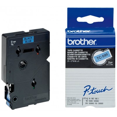 BROTHER Cinta laminada azul/negro 9mm