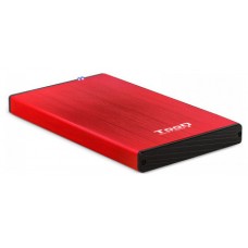 CAJA EXTERNA 2.5 TOOQ 95 MM SATA USB 3.0/3.1 GEN1 ROJA