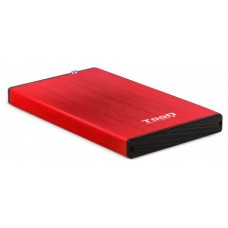 CAJA EXTERNA TOOQ TQE-2527R 2,5" 9,5 MM SATA USB 3.0/3.1 ROJO