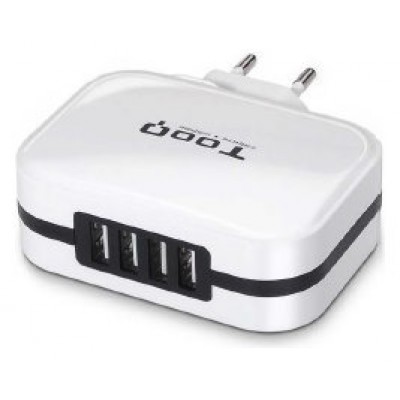 Tooq Cargador de Pared 4x USB 2.0 - Tecnologia AI -