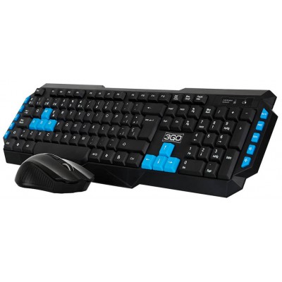 COMBO TECLADO/RATON 3GO DRILE INALAMBRICO NEGRO (Espera 4 dias)