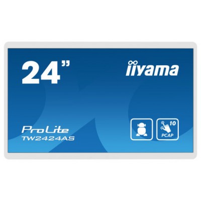 iiyama TW2424AS-W1 pantalla de señalización Pantalla plana para señalización digital 60,5 cm (23.8") Wifi 250 cd / m² 4K Ultra HD Negro Pantalla táctil Procesador incorporado Android 24/7 (Espera 4 dias)