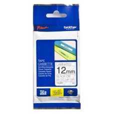 BROTHER Cinta laminada Transparente mate/negro 12mm