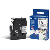 BROTHER Cinta No laminada blanco/negro 18mm BROTHER Cinta No laminada blanco/negro 18mm