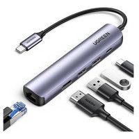 Ugreen 15596 base para port&aacute;til y replicador de puertos Al&aacute;mbrico USB 3.2 Gen 1 (3.1 Gen 1) Type-A + Type-C Aluminio (Espera 4 dias)