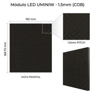 UNILUMIN MODULE 150X168.75 FOR CABINET UMINIW 1.5 LED COB SIZE: 600X337.5 MM BRIGHTNESS: 800 NITS REFRESH RATE 3840HZ MAINTENANCE FRONT (AUN2E4869A) (Espera 4 dias)