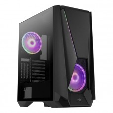 CAJA E-ATX TORRE GAMING AEROCOOL VISOR BLACK FRONTAL