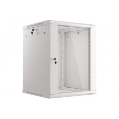 ARMARIO LANBERG MURAL RACK 19" 15U 600X600 FLAT PACK GRIS PUERTA CRISTAL